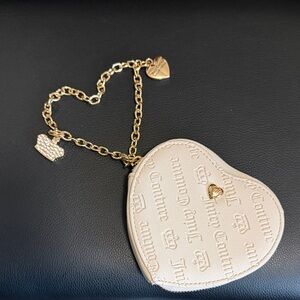 Juicy Couture Heart-Shaped Wristlet w/ Gold Chain